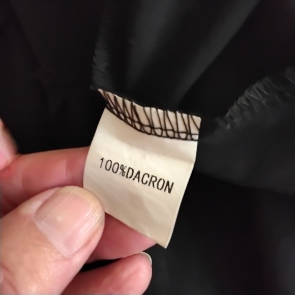 Amoretu  Black Long Sleeve Lantern V-Neck  Flowy Mini Tunic Dress. Size M - Picture 5 of 5